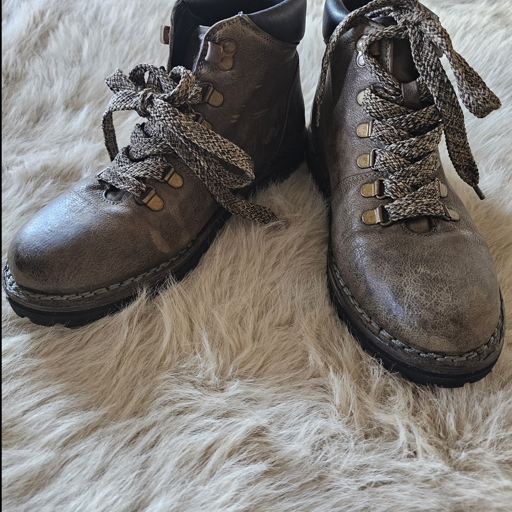 Rugged Leather Lace-Up Boots